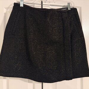 Banana Republic Black and Gold Tweed Wrap Skirt - Size 8 - NWT